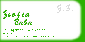 zsofia baba business card